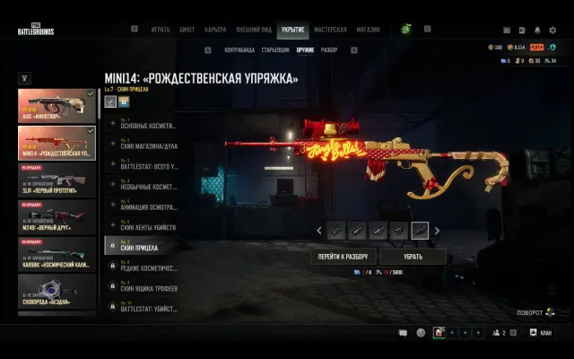 ⭐ Progressive AUG MINOTAUR 6LVL + 🔫 PROGRESSIVE MINI14 6LVL + 5 schemes, Yes BATTLEGROUNDS Plus