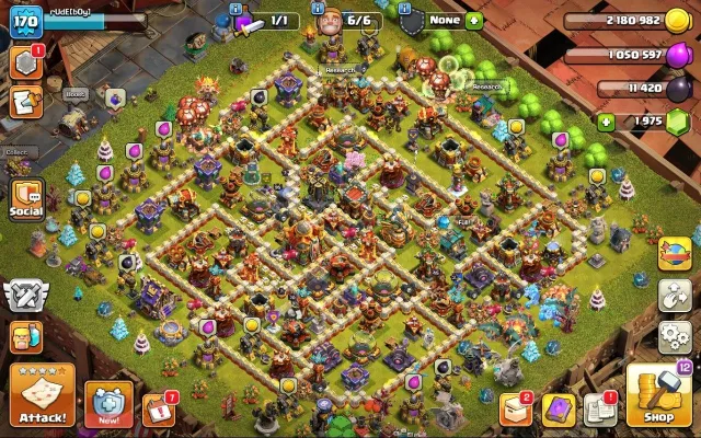 16 TH 100 % фулл | 219 LVL | 95/95/74/70/45/15 | топ экипа | 1.9 к гемов, 16 TH Родной Деревни, 7 TH Строителя