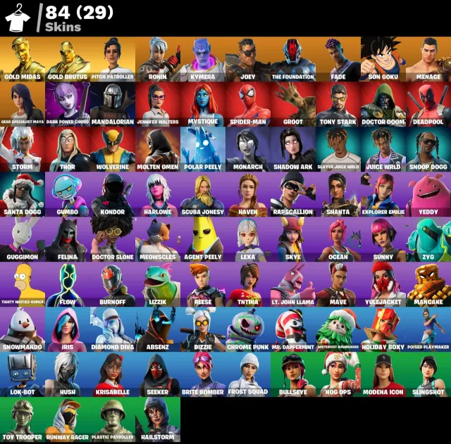 🔥 [PC/XBOX/PSN] 84 SKINS | LVL 1462 | Gold Midas, Gold Brutus, Son Goku | FULL ACCESS 🔥, Продажа, скины 84
