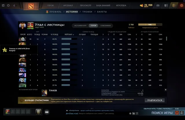5788 ммр титан, Продажа, 5788 MMR, 7408 порядочности, 7408 вежливости, 260 матчей, 260 часов