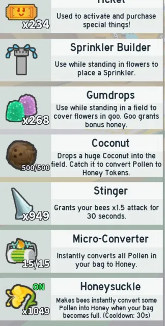 Account 49 bees, 15 red hives, many consumables, donation, see description below, Accounts