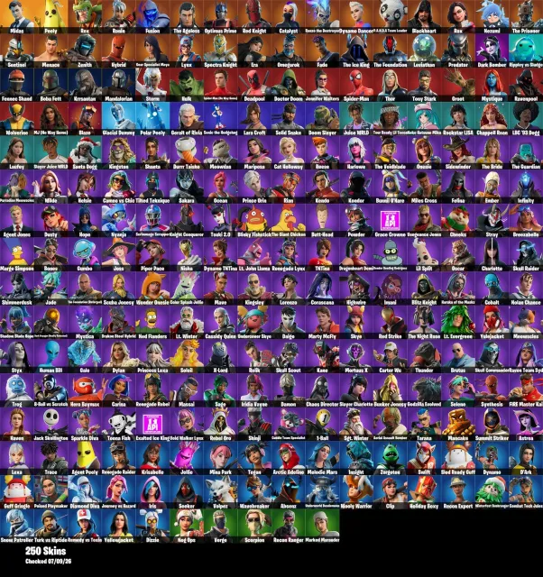 [PC/PSN/XBOX] 250 Skins | Merry Mint Axe | Midas | Peely | 1600 VB, Sale, skins 250