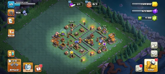 🟥⬛🛑TH 13 Max🛑⚫XP 121🛑⚫Heroes: K65/Q75/MP50/W50/RC25🛑⚫Gems: 4100🛑⚫Gmail account included🛑⬛🟥, 13 TH Home Village, 10 TH Builder Base