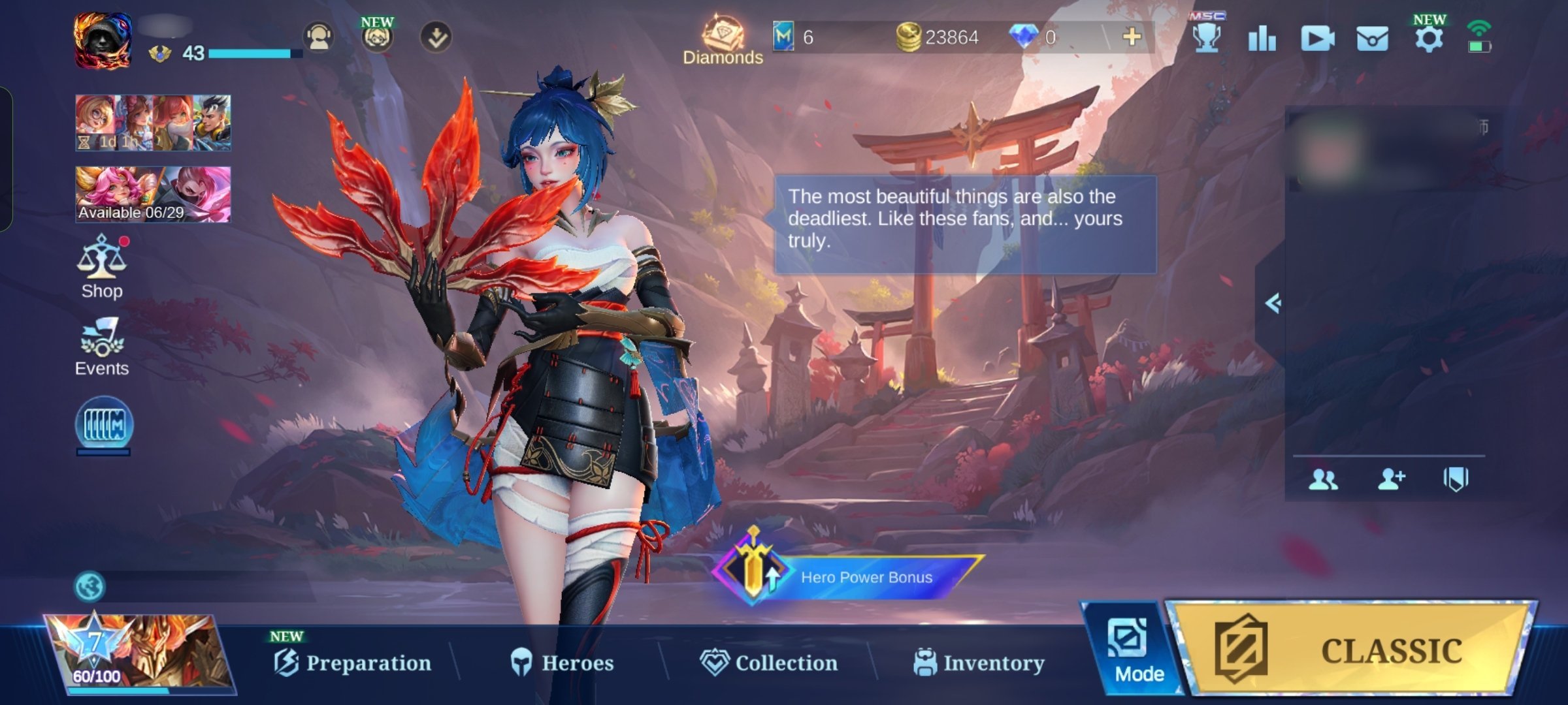 STAR HAYABUSA • LIGHTBORN ALUCARD,GRANGER [MAIL INCLUDED], Sale, Rank: Epic, Level: 43, Winrate: 60%, Heroes: 96, Skins: 148