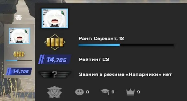 🟢АВТОВЫДАЧА🟢ПРЕМЬЕР🟢РОДНАЯ ПОЧТА🟢Аккаунт CS2🟢10 lvl Steam🟢14.705 cs rating🟢ПРАЙМ🟢, Продажа, Инвентарь пуст, Есть PRIME, 14705 CS Rating, Competitive