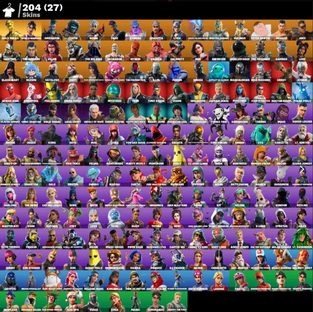 ♟️TAKE THE L♟️LARA CROFT♟️MIDAS♟️CORE♟️KYLO♟️REAPER♟️HARLEY’S BAT♟️CYBER ACCOUNT♟️, Sale, skins 204