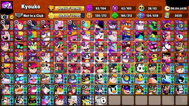 🏆90000🏆⚔️63x11 POWER⚔️🌊EL GUBKA🌊👑WINNER OTIS👑🩸DUSTIN NITA🩸🃏UNO CHESTER🃏🔥+ROYAL ACCOUNT 11500🏆🔥, 90956 trophies, 105 brawlers, 71 primes