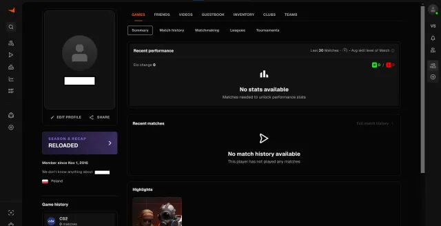 10 YEARS OLD (2016 YEAR) EMPTY UNLINKED FACEIT ACCOUNT WITHOUT VERIFICATION, Продажа, Инвентарь пуст, Есть PRIME, FACEIT, 1000 ELO, Зарегистрирован: Нет