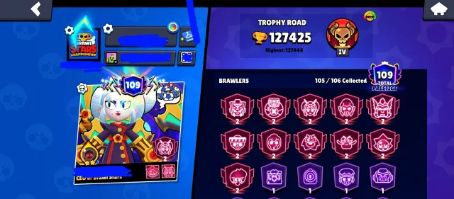 🔥[TOP-1] [S+] 🏆127k+🏆 Personal Account 2021 | 64 Buffs | 87 FULL P11 | 76 Hyper |, 127000 кубков, 105 бравлеров, 109 праймов