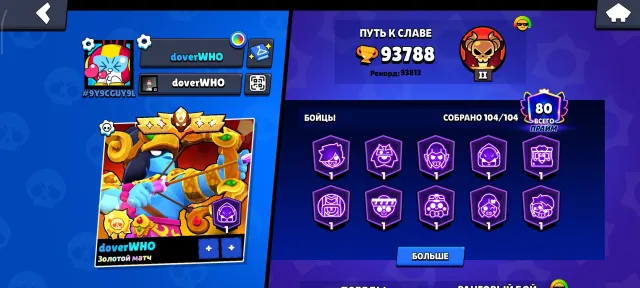 master x5, sun 2, 2019, a lot of skins (400+), trophies 100000, brawlers 104, primes 88