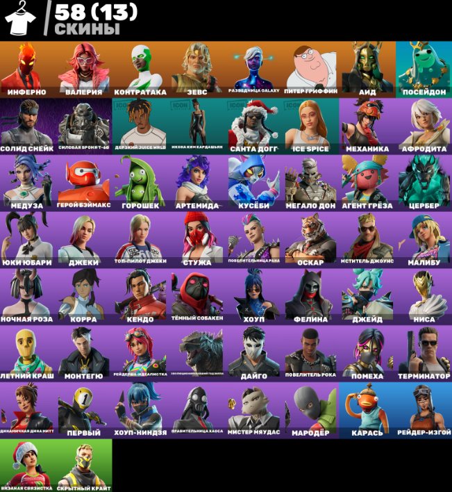58 skins / Best Acc / Console / Mail binding on you, Sale, skins 58