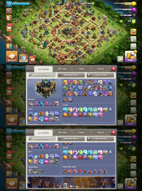 【TH16 | Max / New TH17】(N-527) ➤ Heroes (91-95-57-70-45-7) ✦ 10 Epic Equipment (3× Max), 17 TH Родной Деревни