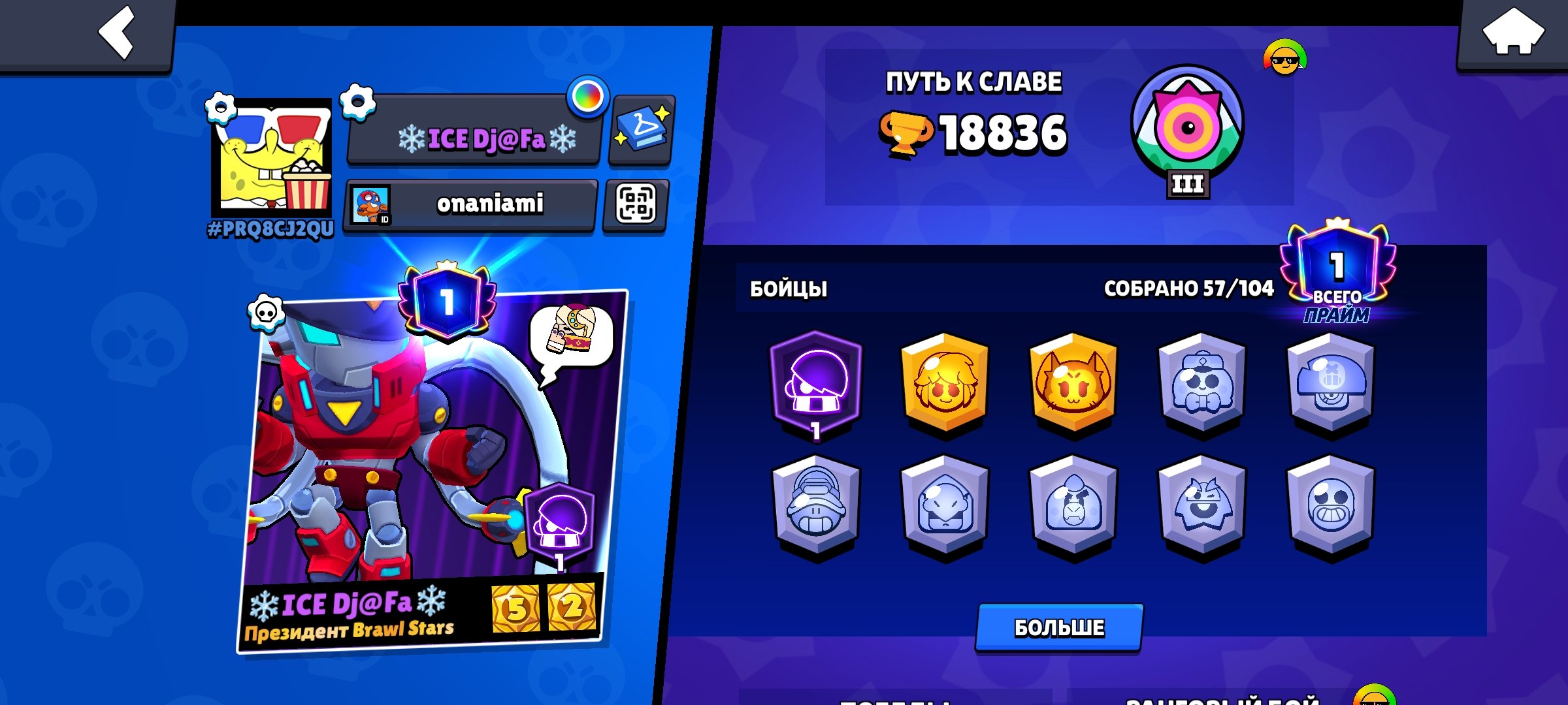 Account is old, many skins, giving by changing mail, trophies 18800, brawlers 57, primes 1