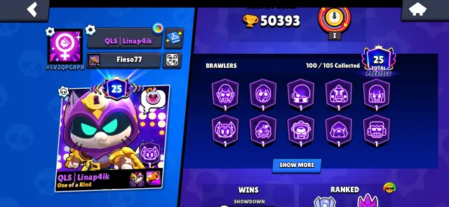 🕳Selling🕳Top🕳Account🕳from 2021🕳, 50393 trophies, 100 brawlers, 25 primes