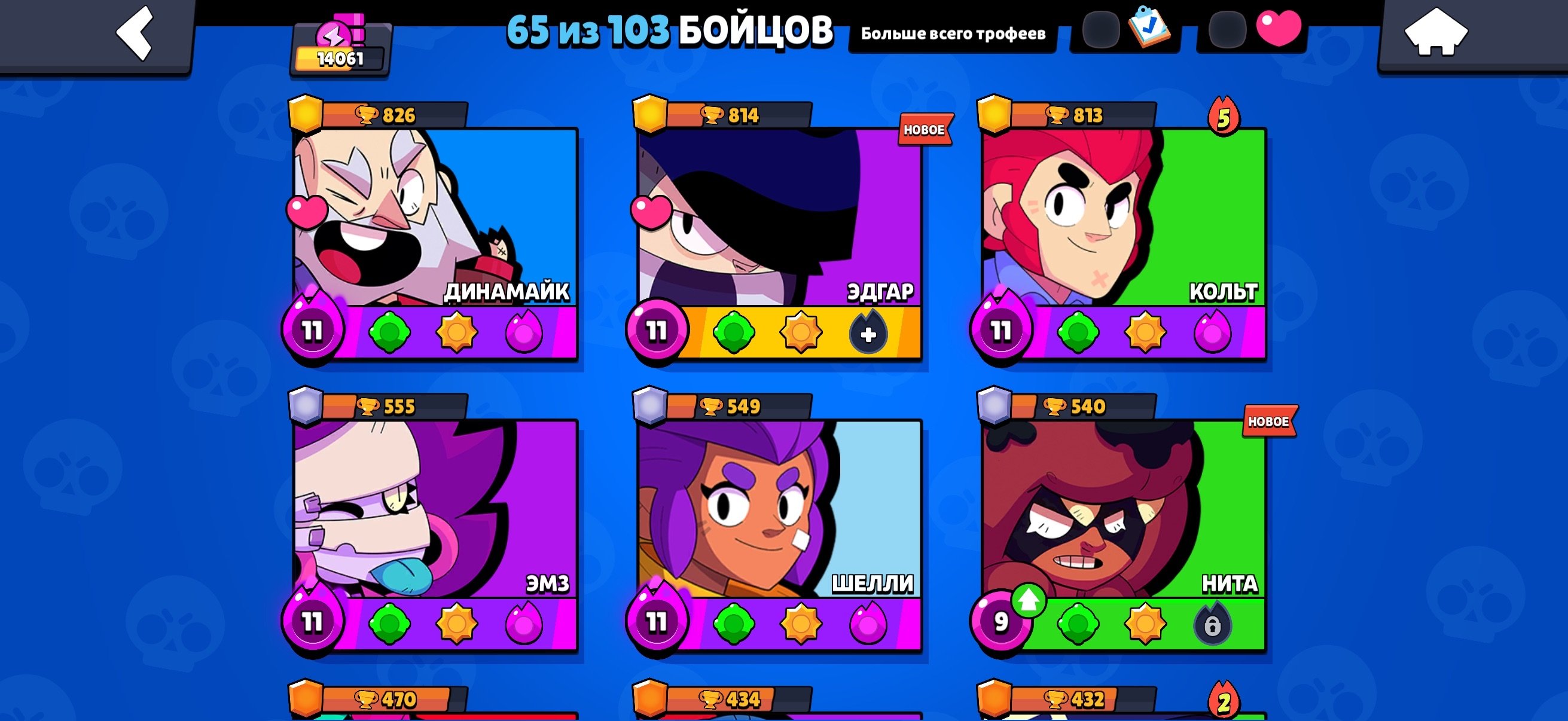 🖤Sale of a PERSONAL🛡️account🖤, trophies 14601, brawlers 65