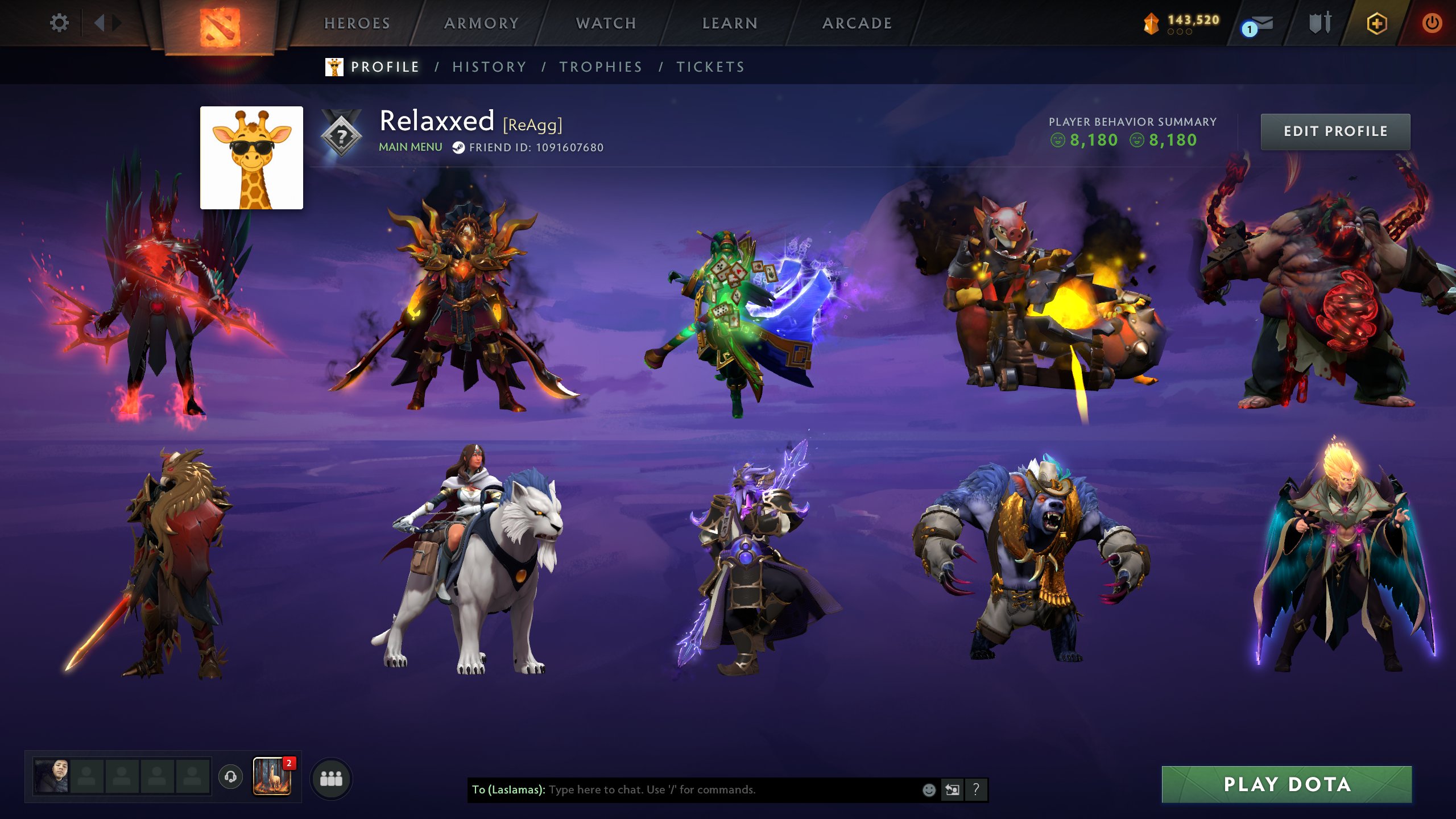 ⚔️Main Pool⚔️ | 🍀 Arcanas for: Pudge🩸 | LC⚔️ | Rubick🎩 | Techies💣 | TB🔥 | Rare Creeps💎, Sale, 2751 MMR, 8180 Behavior score, 8180 вежливости, 5462 games