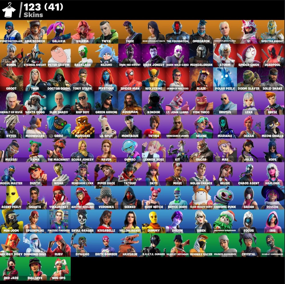 123 skins | Point Patroller | Lina Scorch | Galaxia | Valeria | Twyn | Fade, Sale, skins 123