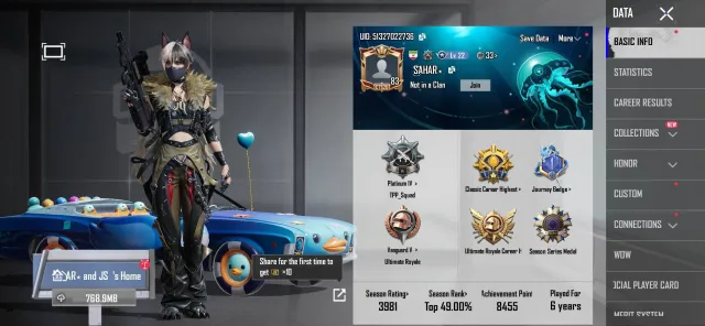 ✅Коллекция 64✅2 X-КОСТЮМА✅M416 Sealed Nether ур.7✅M416 Glacier ур.7✅P90 Golden ур.7✅, Продажа, 83 уровень, Ранг: Платина, 70+ мифик скинов, 30+ прокачиваемых оружий, 5+ килл чатов, Нет спорт каров