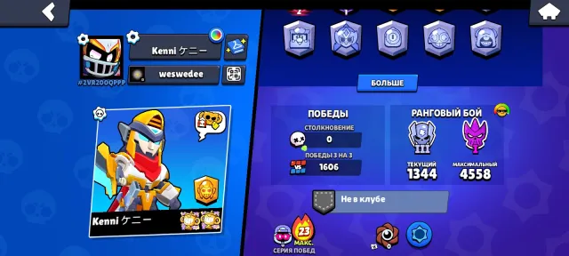 2 BP+, lots of skins, fighters, top to start with., trophies 20000, brawlers 49, primes 3