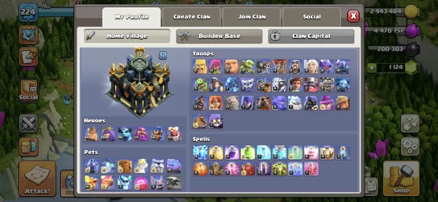 🏰17 TH🏰🟢100% полный🟢ГЕРОИ 100/100/90/75/50/20⭐ХОРОШЕЕ УЛУЧШЕНИЕ⭐🔮13 ЭПИЧЕСКИХ ЭКИПИРОВОК🔮 1400 медалей лиги✅️, 17 TH Родной Деревни, 10 TH Строителя