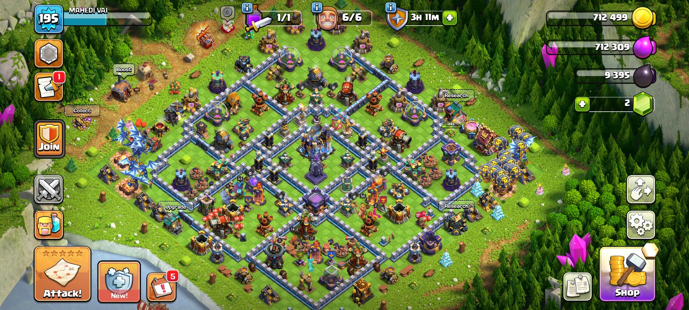 TH 18 Max~Heros-50/75/23/17~Name Change Free~All Equipment~Connect To Buyer Mail~Fast Delivery, 18 TH Main Village, 9 TH Builder