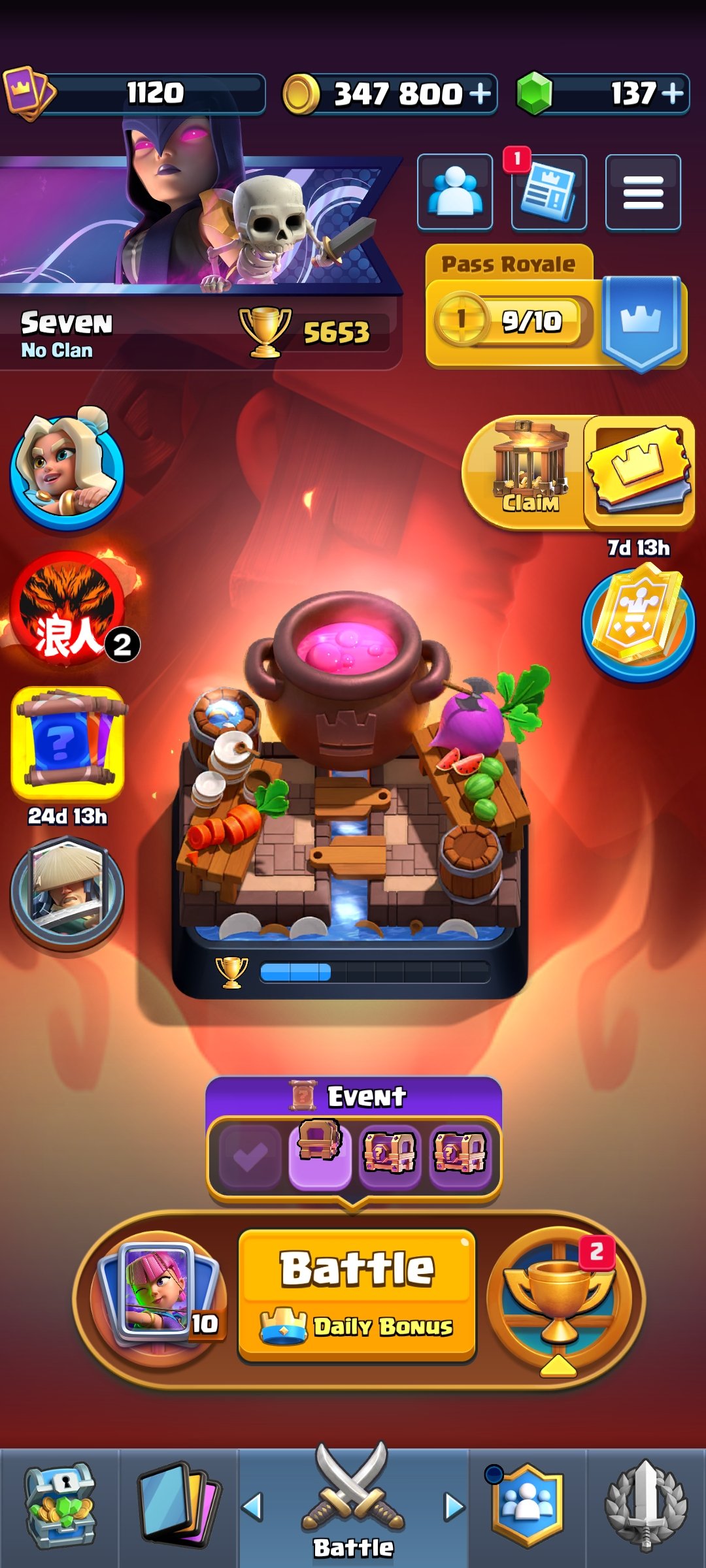 Cool account! 104 brawlers and more skins and cosmetics!! +Account clash royale!, trophies 50768, brawlers 104, primes 20