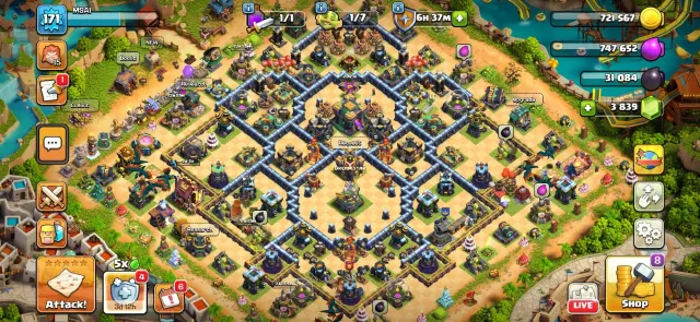 TOWN HALL 14 🍀 BUILDERS 7 🍀 ☄️ LEVEL 171 ☄️ 🫧 GEMS 3854 🫧, 14 TH Родной Деревни