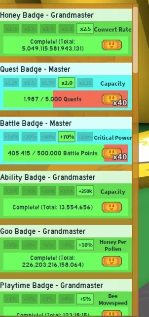 Powerful account for sale in Bee Swarm Simulator with top badges, 5+ quadrillion honey, Sale, Voice chat: Available