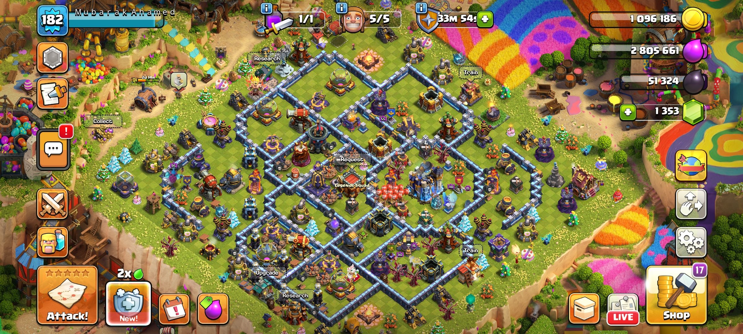 TH 18 Max~Heros-60/65/30/20~9× Hero Skin~Painter Scenery~All Equipment~Connect To Buyer Mail, 18 TH Main Village, 8 TH Builder