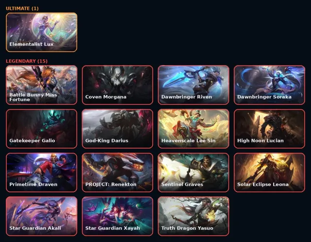 【 Elementalist Lux / Spirit Guard Udyr 】【 Ann-Sivir-Sary / Hextech Sejuani 】【 15 leg skins 】, Sale, level 466, champions 173, skins 204, Iron