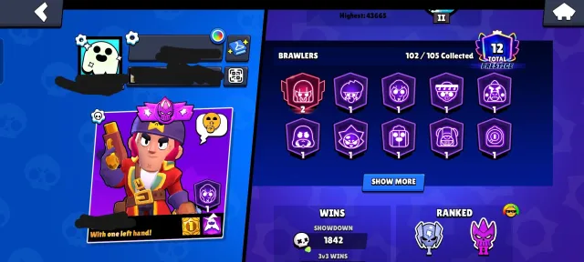 OG 2019 | +43K Trophies | Princess Shelly | 5 Leg Skins, 43 кубков, 102 бравлеров, 21 праймов