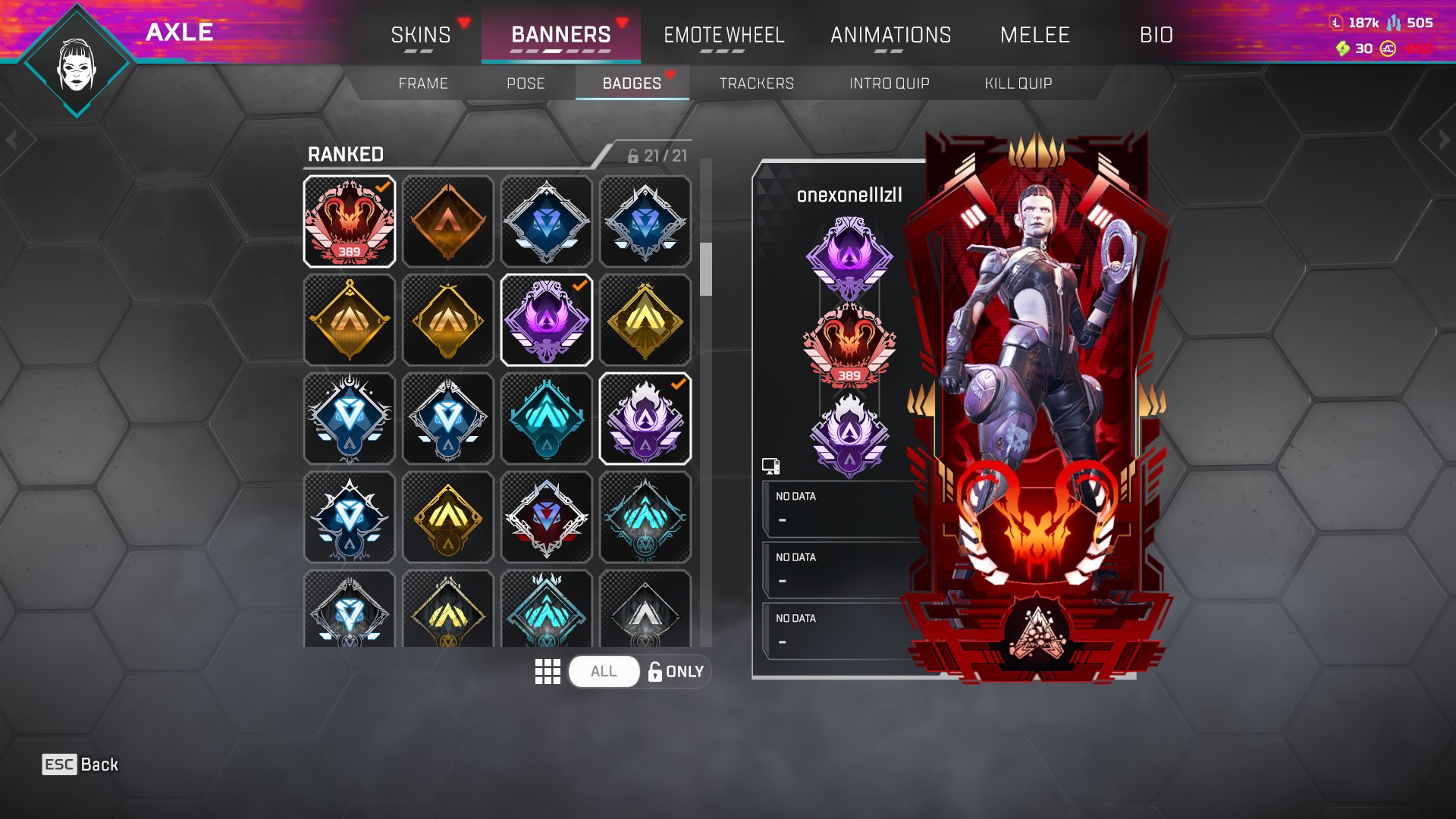 Predator, 3 Heirloom,177 legendary items, OG email, Apex Predator, 808 level, Relic: Yes