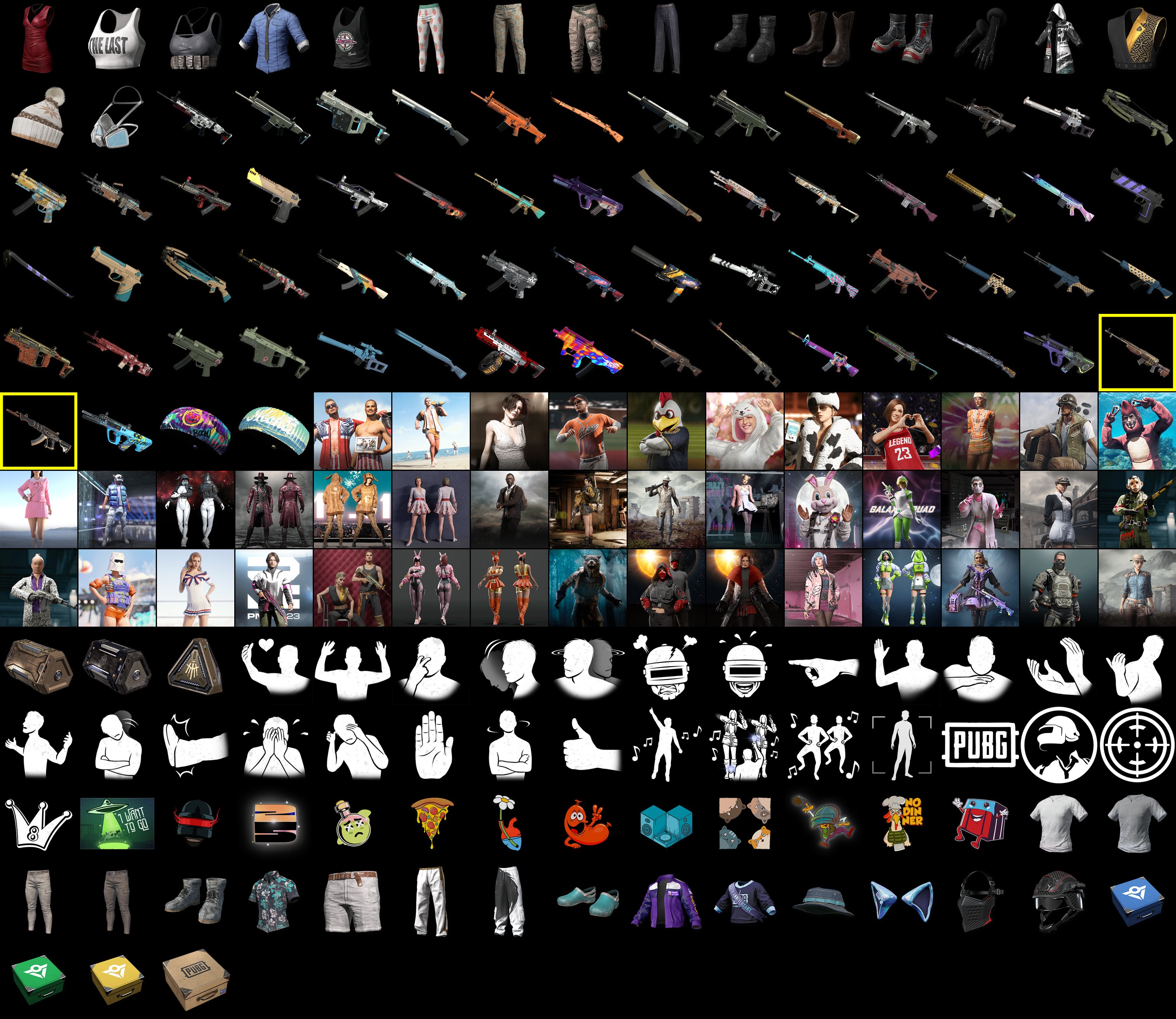 👾AUG NEON DREAM🎀G-DRAGON - AUG🐯Tiger Hunter - Kar98k👿Demon'sTouch ACE32💉Chrono Cannon SKS, No BATTLEGROUNDS Plus