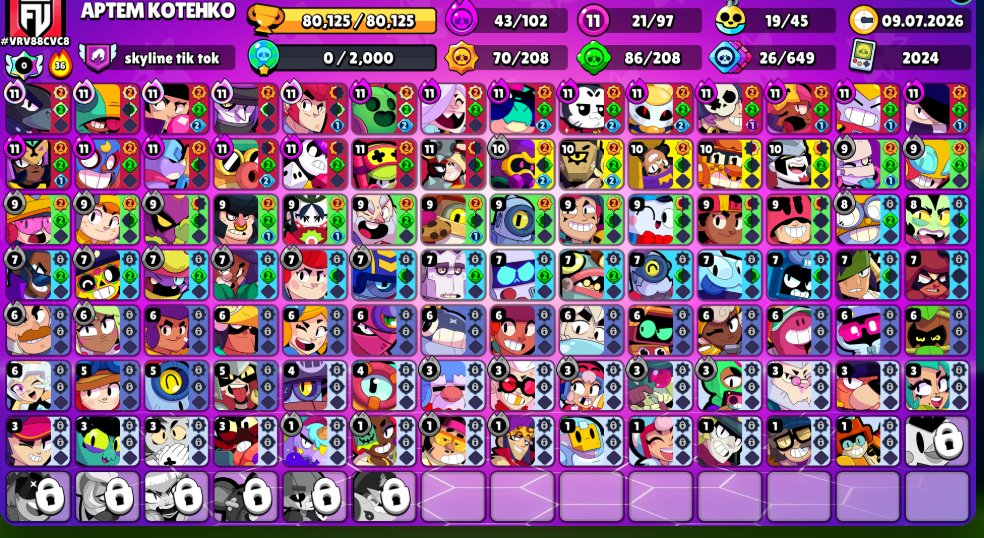 ⚡ AUTO-DELIVERY 🔮 WITH MAIL 🔮 13 BP 🔮 205 SKINS FOR 20700 GEMS 🔮 THIEF EDGAR 🔮 ROUGH LU 🔮, trophies 80125, brawlers 97, primes 70
