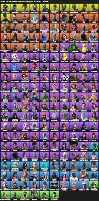 The Reaper, Astro Jack, Travis Scott, Blue Squire, Royale Knight | 196 Skins, Sale, skins 196