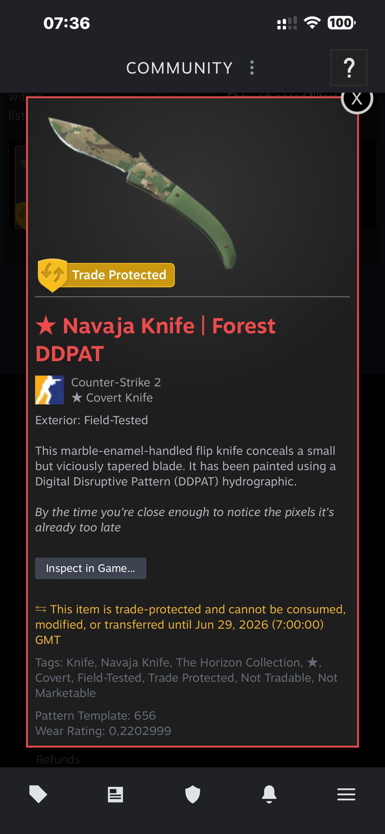 Selling an account with a knife ★ Navaja Knife | Forest DDPAT, Sale, Available, No PRIME