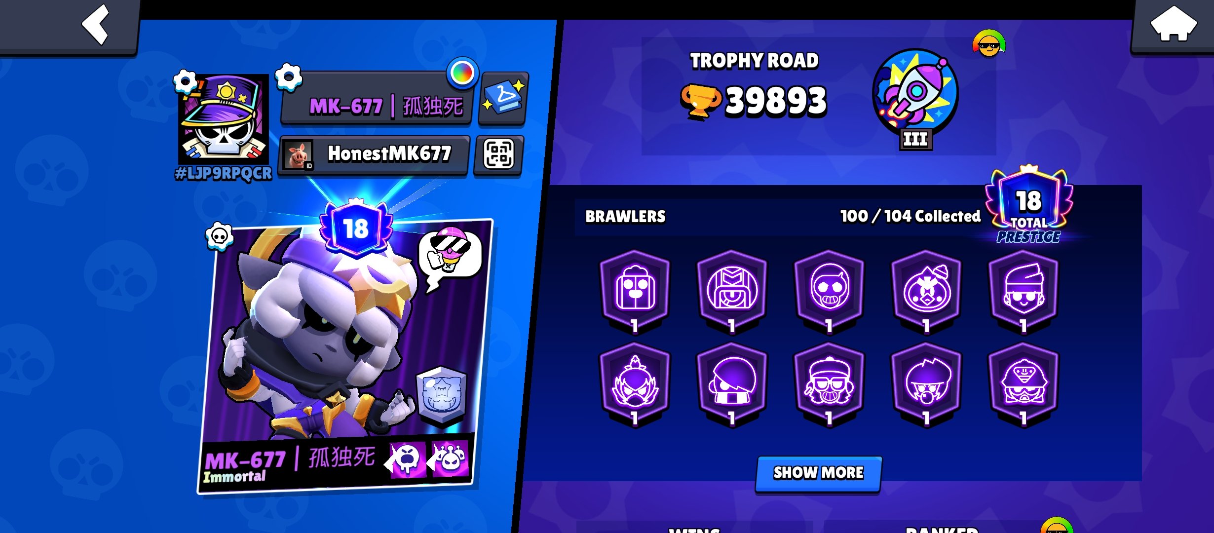 🏆𝟰𝟬𝐊🏆【🎫𝟭𝟭 BRAWL PASS+🎫】👤1OO/1O4👤𝟯𝟬𝟬 SKINS~30k💎❰+Royale❱📹VIDEO REVIEW📹, trophies 40000, brawlers 100, primes 18