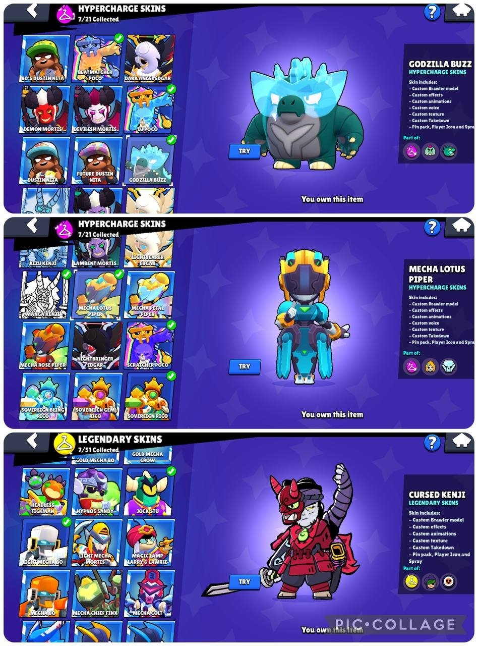 🏆57,500🏆 🀄38 BUFFS (fully built Brawlers)🀄 ❤️🔥BAKUGO EDGAR❤️🔥 🔮19 BATTLE PASSES🔮 🏅411 SKINS🏅, trophies 57500, brawlers 102, primes 18