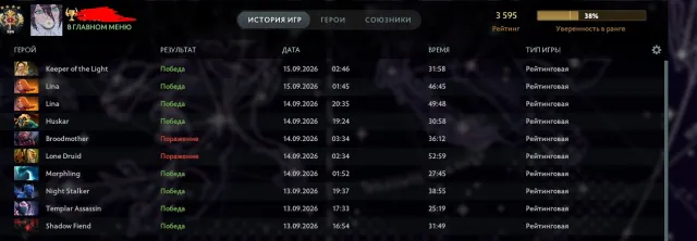 🌕Легенда 3595🌕🌕350+ матчей🌕ОТКАЛИБРОВАН 40+%🌕, Продажа, 3595 MMR, 10000 порядочности, 10000 вежливости, 330 матчей, 335 часов