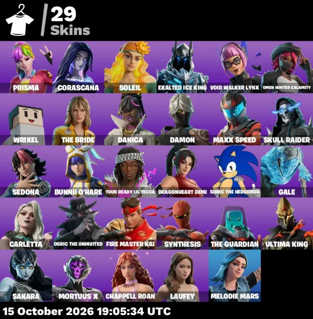 🔥 【FORTNITE】 💚 Prisma, Corascana, Soleil, Exalted Ice King 💚 29 Skins | 4 lvl | 10200 V-Bucks, Verkauf, Skins 29
