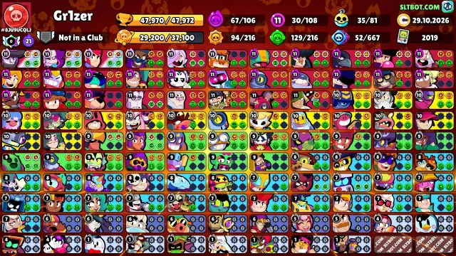 🔥 SELLING ACCOUNT FROM 2019 🔥, 48000 trophies, 108 brawlers, 13 primes