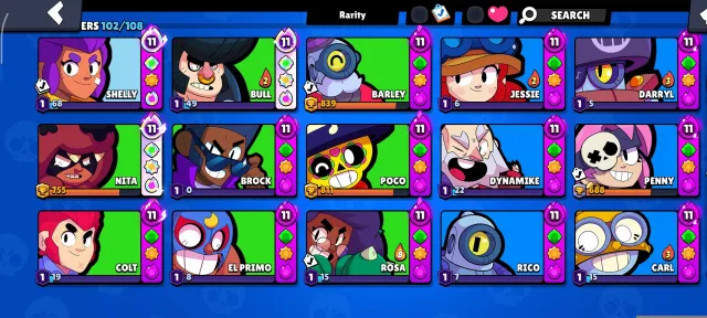 ‼️DESCRIPTION‼️🏆91K👥102/108🎨333+ SKINS🔥78 HYPER⭐78 11🔝 2-time MASTER 2024🥇MEGA EXCLUSIVE🌋, 91000 trophies, 102 brawlers, 60 primes