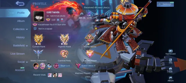 Global LSS(64). LSS, Silvana, Fasha, Natalia collector. 11 Hayabusa. Aspirant Guinevere Vexana, Sale, Rank: Mythical Immortal, Level: 117, Win rate: 60%, Heroes: 131, Skins: 337