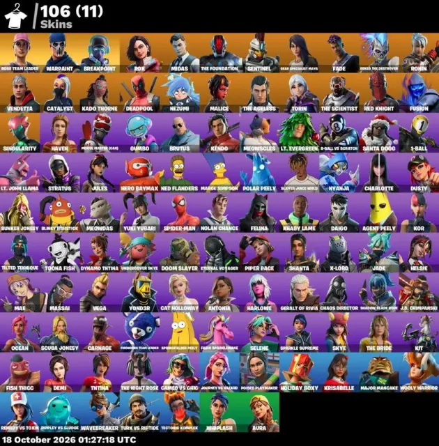 🚀 【FORTNITE】 ✨ OG STW, Midas, Rose Team Leader, Warpaint ✨ 106 скинов | 1845 ур. | 800 V-Bucks, Продажа, скины 106
