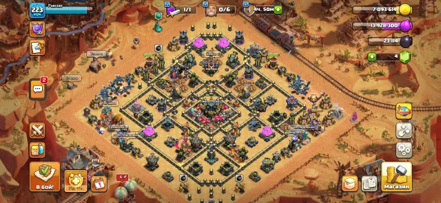 Clash of Clans 17TH (FULL) 12 EPIC GEAR, DONATED SKINS, WILD WEST DECORATION, 17 TH Home Village, 10 TH Builder Base
