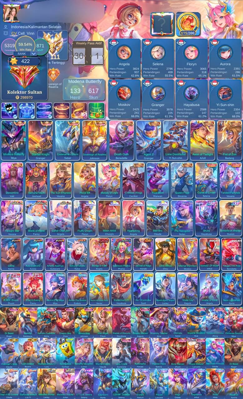 🔥Not merged vr🔥Acc for Midera+Roamer,4 Legs,26 Exquisite,42 Elegant 🔥, Sale, Rank: Epic, Level: 79, Winrate: 58%, Heroes: 133, Skins: 617