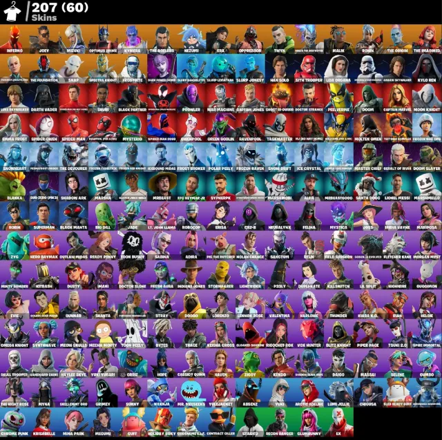 🟩AUTO-ISSUE🟩207 SKINS🍀BOBMER MINTY🍀MARSHMELLO 🍀INFERNO🍀CUSTOM🍀OPTIMUS PRIME🍀KYMERA, Sale, skins 207