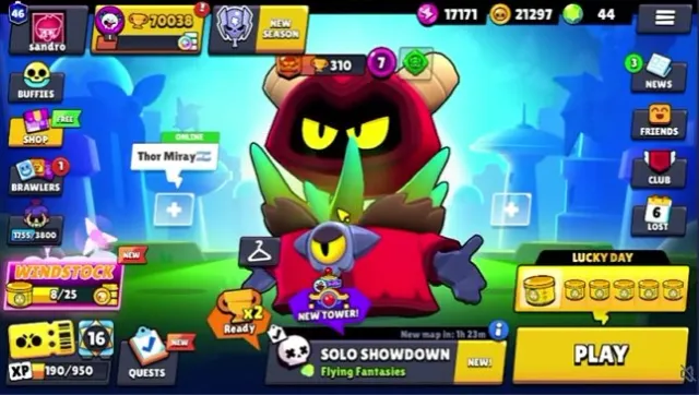 104 Brawlers🏆70K🏆⚡22 Max👤299 Skins🔥46 Prestige, 70038 trophies, 104 brawlers, 46 primes