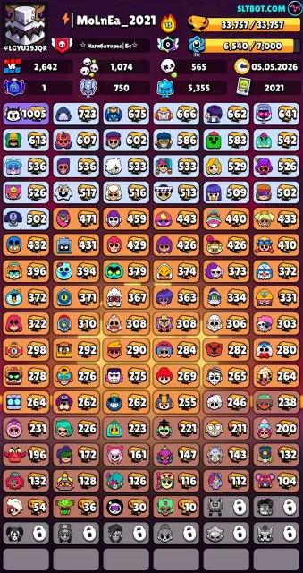 🔥 33.7k 🏆 | OG 2021 ACC | EXCLUSIVE FANG & ASH | 5 HYPERCHARGE SKINS | 120 💎 | OG BP | NAME CHANGE, trophies 33757, brawlers 94, primes 1
