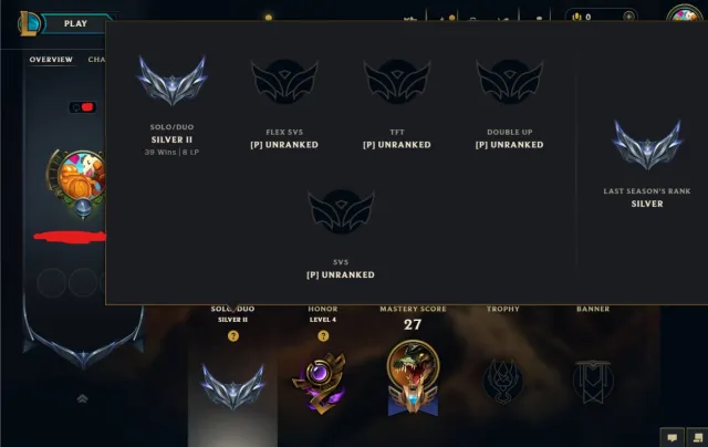 ❄️NA❄️SILVER 3❄️Lp 45❄️HAND LEVEL S16 💠BE: 27000, Продажа, рівень 36, чемпіони 28, скіни 3, Срібло